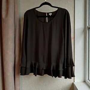 a.n.a Black Layered Women's Blouse Size XXL